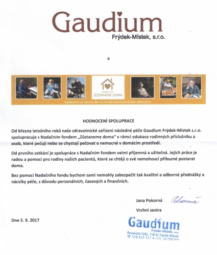 podekovani gaudium cr